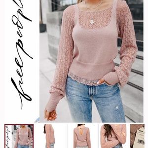 NWT Free People Long-sleeve Pointelle Sweater